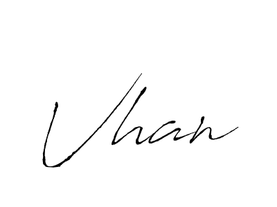 Use a signature maker to create a handwritten signature online. With this signature software, you can design (Antro_Vectra) your own signature for name Vhan. Vhan signature style 6 images and pictures png