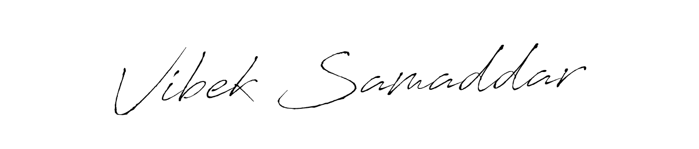 Create a beautiful signature design for name Vibek Samaddar. With this signature (Antro_Vectra) fonts, you can make a handwritten signature for free. Vibek Samaddar signature style 6 images and pictures png