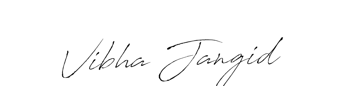 How to make Vibha Jangid name signature. Use Antro_Vectra style for creating short signs online. This is the latest handwritten sign. Vibha Jangid signature style 6 images and pictures png