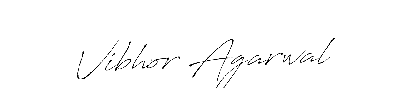 How to make Vibhor Agarwal name signature. Use Antro_Vectra style for creating short signs online. This is the latest handwritten sign. Vibhor Agarwal signature style 6 images and pictures png