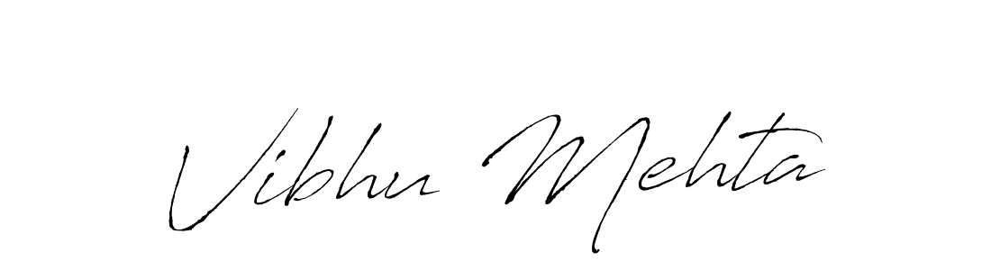 How to make Vibhu Mehta name signature. Use Antro_Vectra style for creating short signs online. This is the latest handwritten sign. Vibhu Mehta signature style 6 images and pictures png