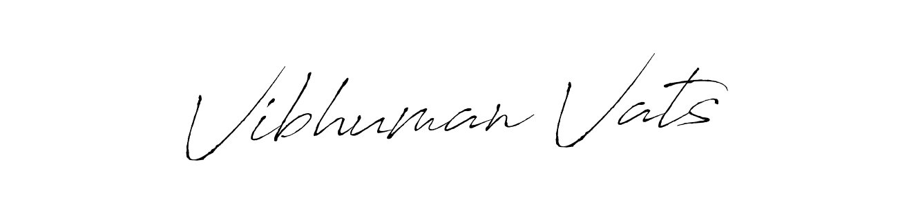 How to make Vibhuman Vats name signature. Use Antro_Vectra style for creating short signs online. This is the latest handwritten sign. Vibhuman Vats signature style 6 images and pictures png