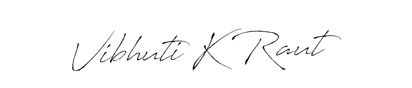 The best way (Antro_Vectra) to make a short signature is to pick only two or three words in your name. The name Vibhuti K Raut include a total of six letters. For converting this name. Vibhuti K Raut signature style 6 images and pictures png