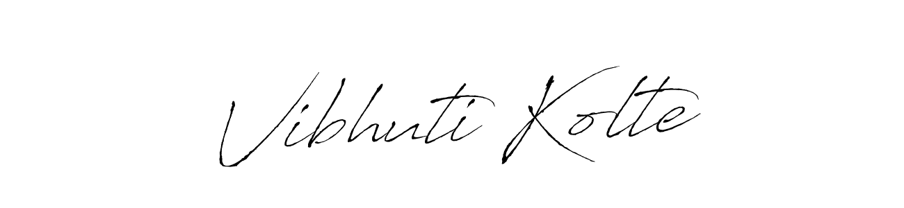 How to make Vibhuti Kolte signature? Antro_Vectra is a professional autograph style. Create handwritten signature for Vibhuti Kolte name. Vibhuti Kolte signature style 6 images and pictures png