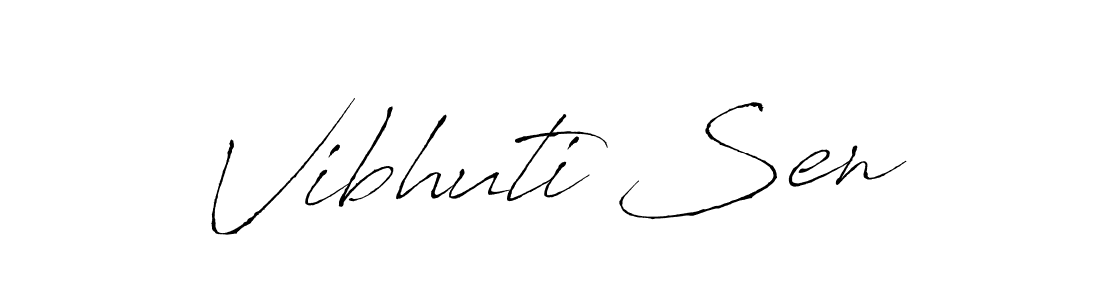 How to make Vibhuti Sen name signature. Use Antro_Vectra style for creating short signs online. This is the latest handwritten sign. Vibhuti Sen signature style 6 images and pictures png