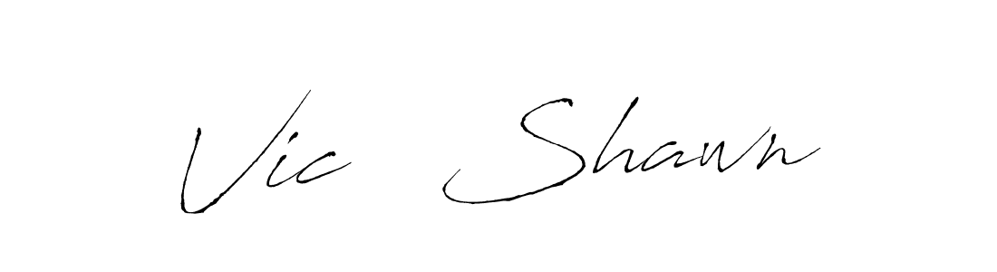 Make a beautiful signature design for name Vic   Shawn. With this signature (Antro_Vectra) style, you can create a handwritten signature for free. Vic   Shawn signature style 6 images and pictures png