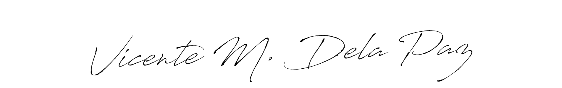 if you are searching for the best signature style for your name Vicente M. Dela Paz. so please give up your signature search. here we have designed multiple signature styles  using Antro_Vectra. Vicente M. Dela Paz signature style 6 images and pictures png