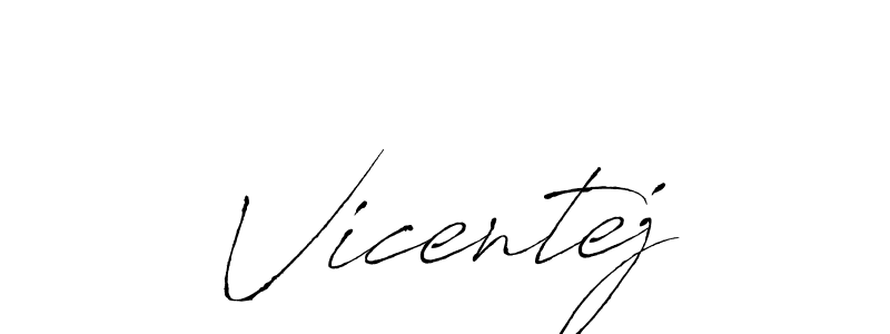 Make a beautiful signature design for name Vicentej. With this signature (Antro_Vectra) style, you can create a handwritten signature for free. Vicentej signature style 6 images and pictures png