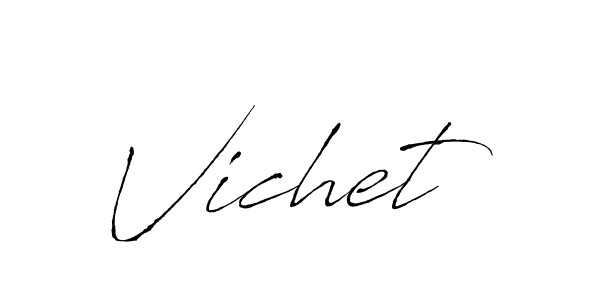 Design your own signature with our free online signature maker. With this signature software, you can create a handwritten (Antro_Vectra) signature for name Vichet. Vichet signature style 6 images and pictures png