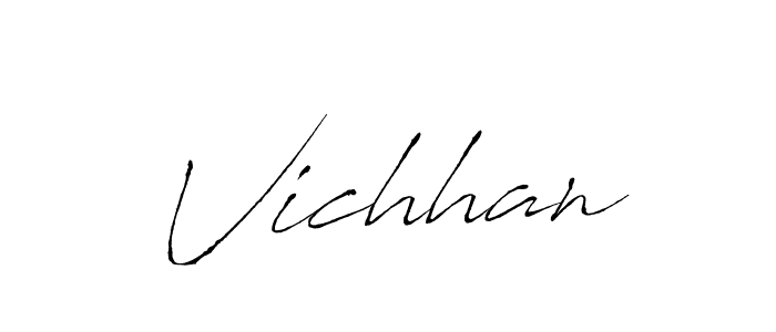 Create a beautiful signature design for name Vichhan. With this signature (Antro_Vectra) fonts, you can make a handwritten signature for free. Vichhan signature style 6 images and pictures png