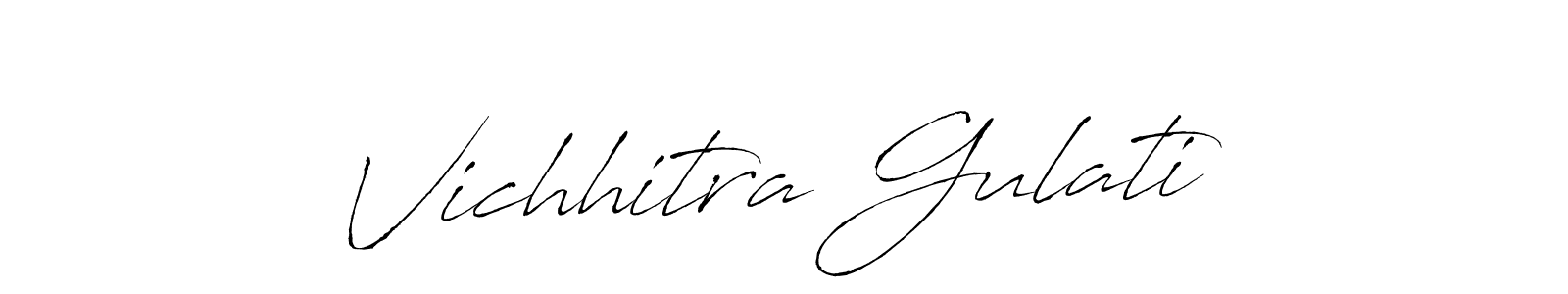 Make a beautiful signature design for name Vichhitra Gulati. With this signature (Antro_Vectra) style, you can create a handwritten signature for free. Vichhitra Gulati signature style 6 images and pictures png