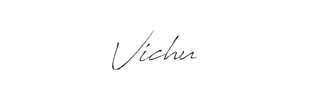 The best way (Antro_Vectra) to make a short signature is to pick only two or three words in your name. The name Vichu❣️ include a total of six letters. For converting this name. Vichu❣️ signature style 6 images and pictures png