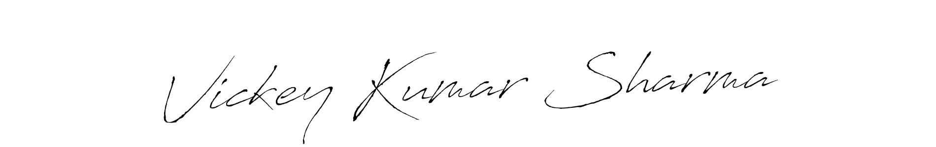 Make a beautiful signature design for name Vickey Kumar Sharma. With this signature (Antro_Vectra) style, you can create a handwritten signature for free. Vickey Kumar Sharma signature style 6 images and pictures png