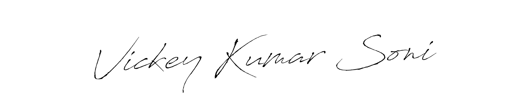 This is the best signature style for the Vickey Kumar Soni name. Also you like these signature font (Antro_Vectra). Mix name signature. Vickey Kumar Soni signature style 6 images and pictures png