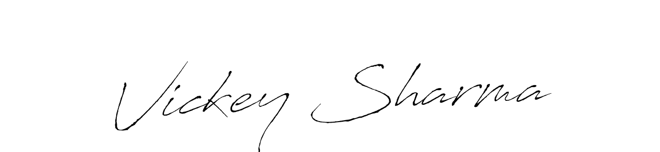 Create a beautiful signature design for name Vickey Sharma. With this signature (Antro_Vectra) fonts, you can make a handwritten signature for free. Vickey Sharma signature style 6 images and pictures png