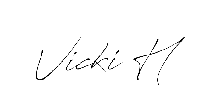 Also You can easily find your signature by using the search form. We will create Vicki H name handwritten signature images for you free of cost using Antro_Vectra sign style. Vicki H signature style 6 images and pictures png