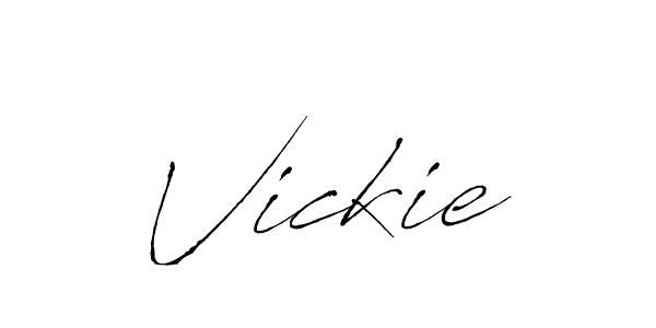 Vickie stylish signature style. Best Handwritten Sign (Antro_Vectra) for my name. Handwritten Signature Collection Ideas for my name Vickie. Vickie signature style 6 images and pictures png