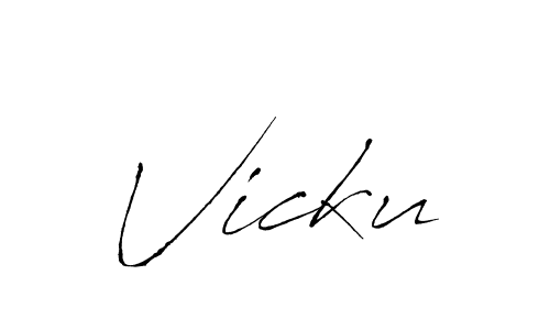 You should practise on your own different ways (Antro_Vectra) to write your name (Vicku) in signature. don't let someone else do it for you. Vicku signature style 6 images and pictures png