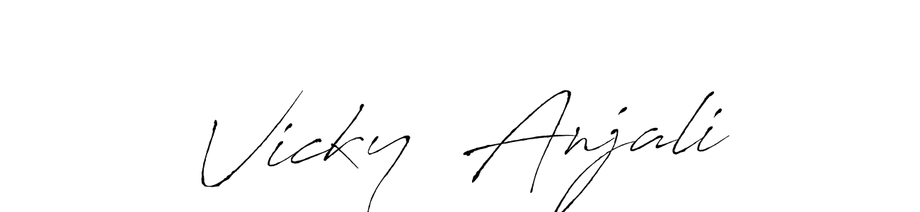 Design your own signature with our free online signature maker. With this signature software, you can create a handwritten (Antro_Vectra) signature for name Vicky  Anjali. Vicky  Anjali signature style 6 images and pictures png