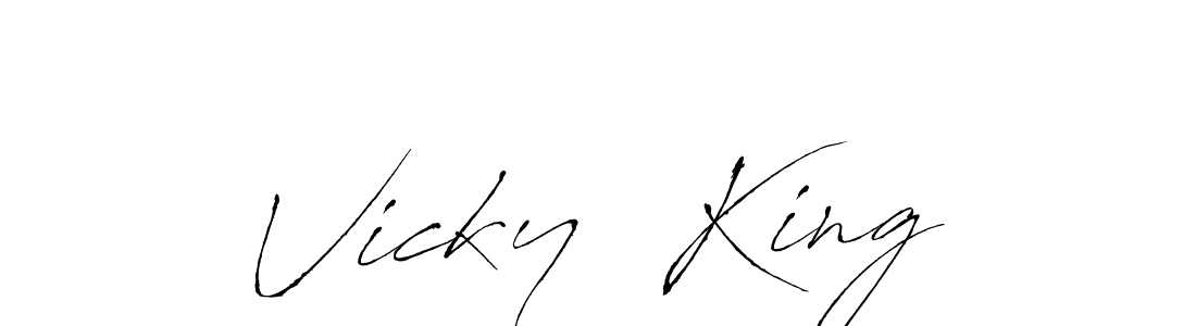 How to make Vicky  King name signature. Use Antro_Vectra style for creating short signs online. This is the latest handwritten sign. Vicky  King signature style 6 images and pictures png