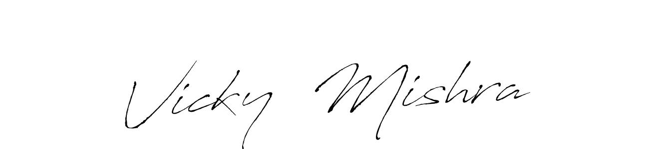 Make a beautiful signature design for name Vicky  Mishra. With this signature (Antro_Vectra) style, you can create a handwritten signature for free. Vicky  Mishra signature style 6 images and pictures png