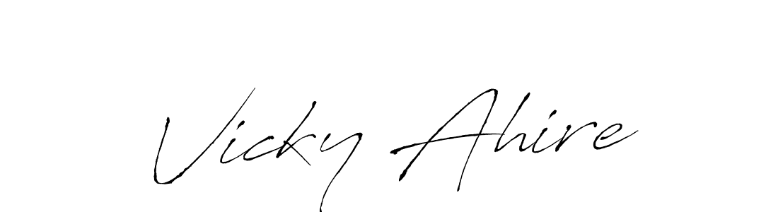 Similarly Antro_Vectra is the best handwritten signature design. Signature creator online .You can use it as an online autograph creator for name Vicky Ahire. Vicky Ahire signature style 6 images and pictures png