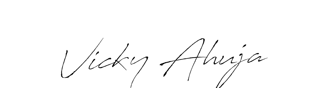 Antro_Vectra is a professional signature style that is perfect for those who want to add a touch of class to their signature. It is also a great choice for those who want to make their signature more unique. Get Vicky Ahuja name to fancy signature for free. Vicky Ahuja signature style 6 images and pictures png