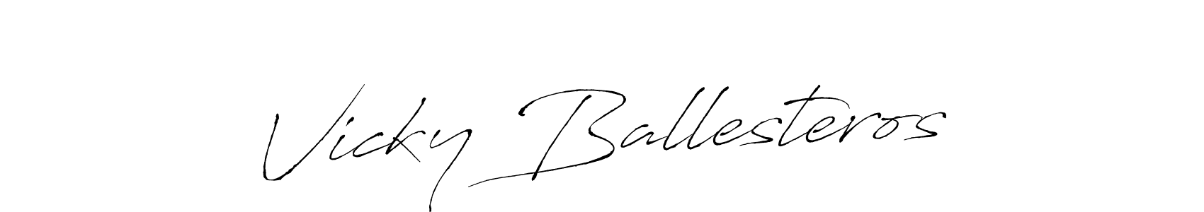 Design your own signature with our free online signature maker. With this signature software, you can create a handwritten (Antro_Vectra) signature for name Vicky Ballesteros. Vicky Ballesteros signature style 6 images and pictures png