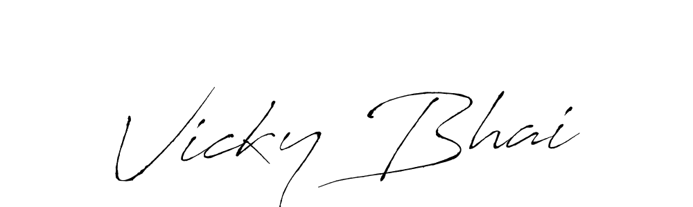Design your own signature with our free online signature maker. With this signature software, you can create a handwritten (Antro_Vectra) signature for name Vicky Bhai. Vicky Bhai signature style 6 images and pictures png