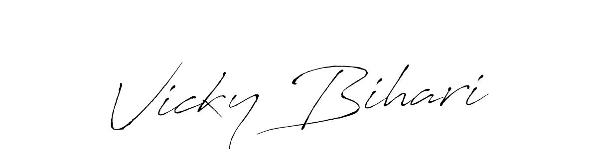 You should practise on your own different ways (Antro_Vectra) to write your name (Vicky Bihari) in signature. don't let someone else do it for you. Vicky Bihari signature style 6 images and pictures png