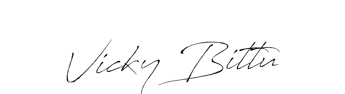 How to make Vicky Bittu name signature. Use Antro_Vectra style for creating short signs online. This is the latest handwritten sign. Vicky Bittu signature style 6 images and pictures png