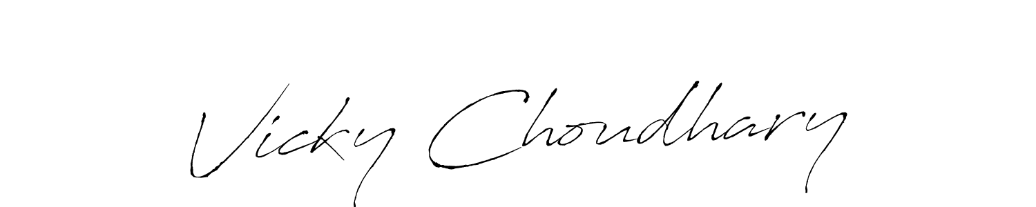 Use a signature maker to create a handwritten signature online. With this signature software, you can design (Antro_Vectra) your own signature for name Vicky Choudhary. Vicky Choudhary signature style 6 images and pictures png