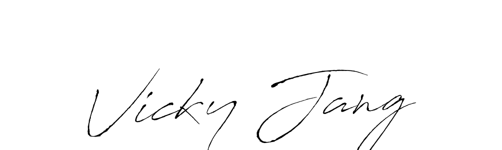 Use a signature maker to create a handwritten signature online. With this signature software, you can design (Antro_Vectra) your own signature for name Vicky Jang. Vicky Jang signature style 6 images and pictures png