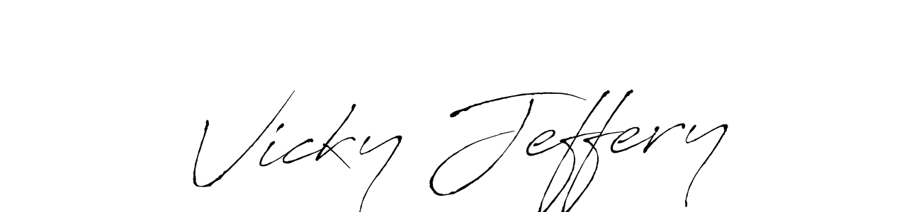 Create a beautiful signature design for name Vicky Jeffery. With this signature (Antro_Vectra) fonts, you can make a handwritten signature for free. Vicky Jeffery signature style 6 images and pictures png