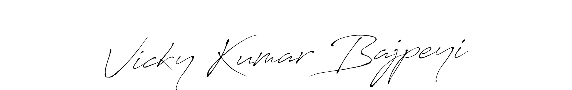 It looks lik you need a new signature style for name Vicky Kumar Bajpeyi. Design unique handwritten (Antro_Vectra) signature with our free signature maker in just a few clicks. Vicky Kumar Bajpeyi signature style 6 images and pictures png