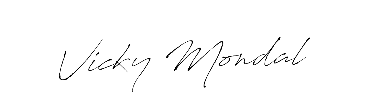 Vicky Mondal stylish signature style. Best Handwritten Sign (Antro_Vectra) for my name. Handwritten Signature Collection Ideas for my name Vicky Mondal. Vicky Mondal signature style 6 images and pictures png