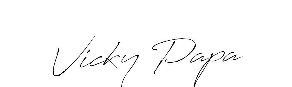 Use a signature maker to create a handwritten signature online. With this signature software, you can design (Antro_Vectra) your own signature for name Vicky Papa. Vicky Papa signature style 6 images and pictures png