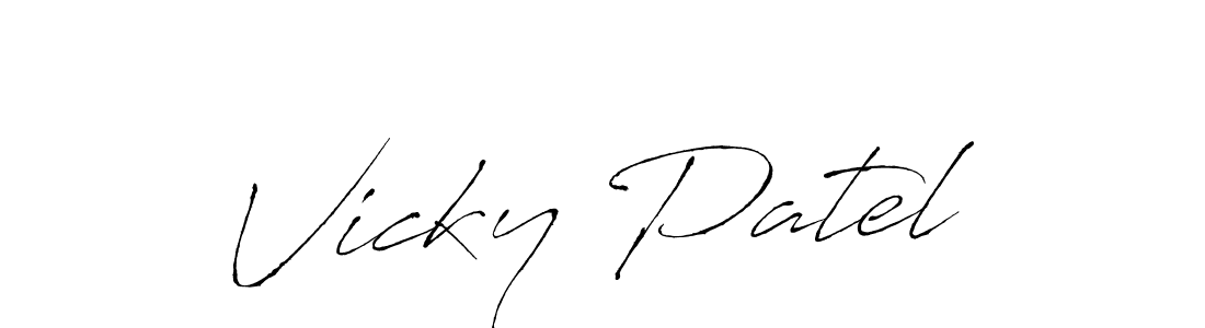 Design your own signature with our free online signature maker. With this signature software, you can create a handwritten (Antro_Vectra) signature for name Vicky Patel. Vicky Patel signature style 6 images and pictures png