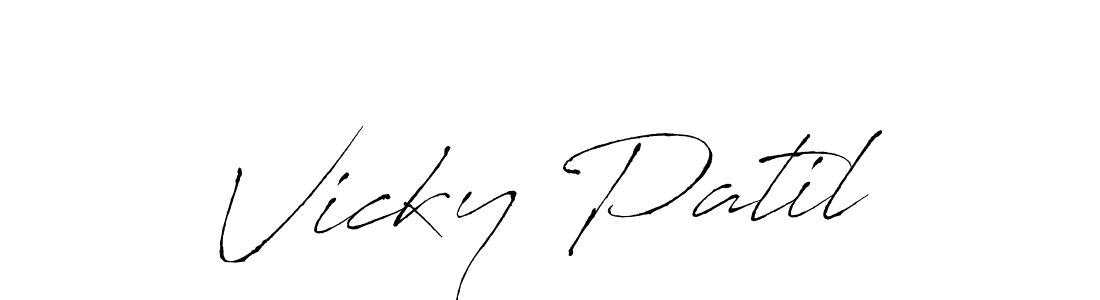 Vicky Patil stylish signature style. Best Handwritten Sign (Antro_Vectra) for my name. Handwritten Signature Collection Ideas for my name Vicky Patil. Vicky Patil signature style 6 images and pictures png