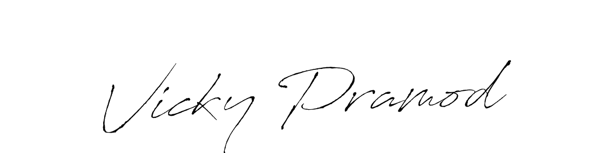 Use a signature maker to create a handwritten signature online. With this signature software, you can design (Antro_Vectra) your own signature for name Vicky Pramod. Vicky Pramod signature style 6 images and pictures png