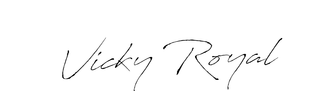 Design your own signature with our free online signature maker. With this signature software, you can create a handwritten (Antro_Vectra) signature for name Vicky Royal. Vicky Royal signature style 6 images and pictures png