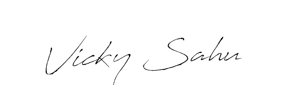 Make a beautiful signature design for name Vicky Sahu. With this signature (Antro_Vectra) style, you can create a handwritten signature for free. Vicky Sahu signature style 6 images and pictures png