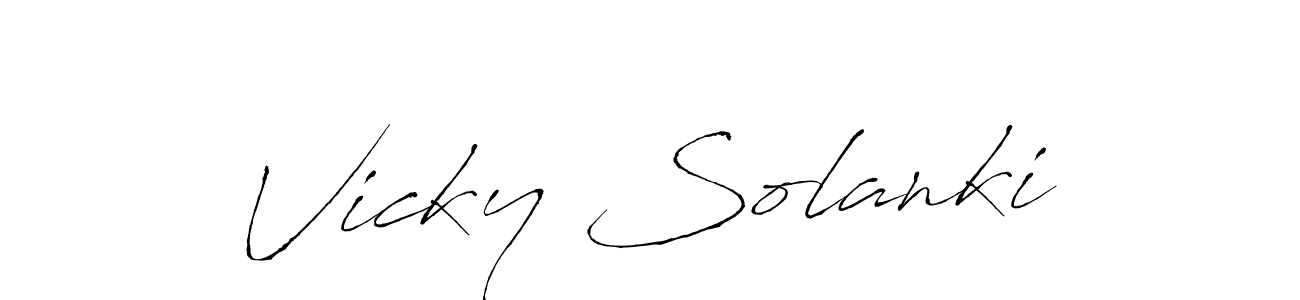 Vicky Solanki stylish signature style. Best Handwritten Sign (Antro_Vectra) for my name. Handwritten Signature Collection Ideas for my name Vicky Solanki. Vicky Solanki signature style 6 images and pictures png