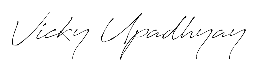 Use a signature maker to create a handwritten signature online. With this signature software, you can design (Antro_Vectra) your own signature for name Vicky Upadhyay. Vicky Upadhyay signature style 6 images and pictures png