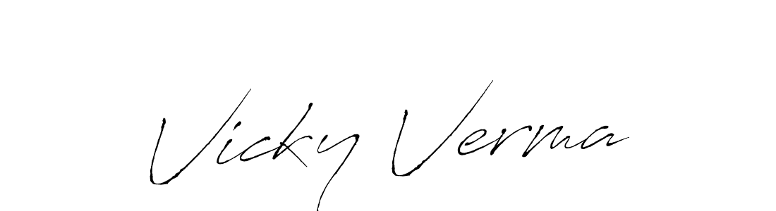 Create a beautiful signature design for name Vicky Verma. With this signature (Antro_Vectra) fonts, you can make a handwritten signature for free. Vicky Verma signature style 6 images and pictures png