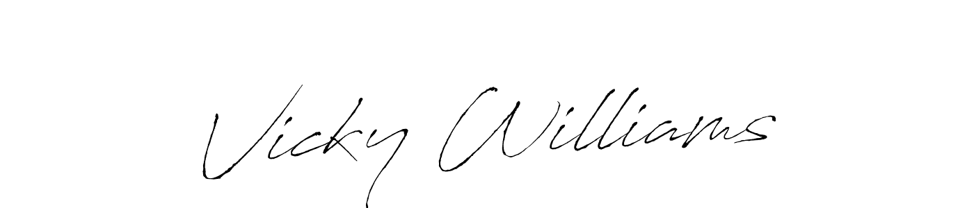 Antro_Vectra is a professional signature style that is perfect for those who want to add a touch of class to their signature. It is also a great choice for those who want to make their signature more unique. Get Vicky Williams name to fancy signature for free. Vicky Williams signature style 6 images and pictures png