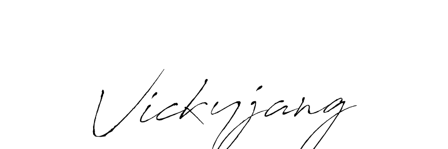 Make a beautiful signature design for name Vickyjang. With this signature (Antro_Vectra) style, you can create a handwritten signature for free. Vickyjang signature style 6 images and pictures png