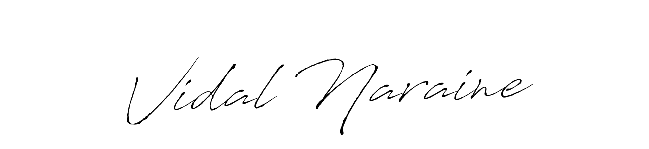 Create a beautiful signature design for name Vidal Naraine. With this signature (Antro_Vectra) fonts, you can make a handwritten signature for free. Vidal Naraine signature style 6 images and pictures png