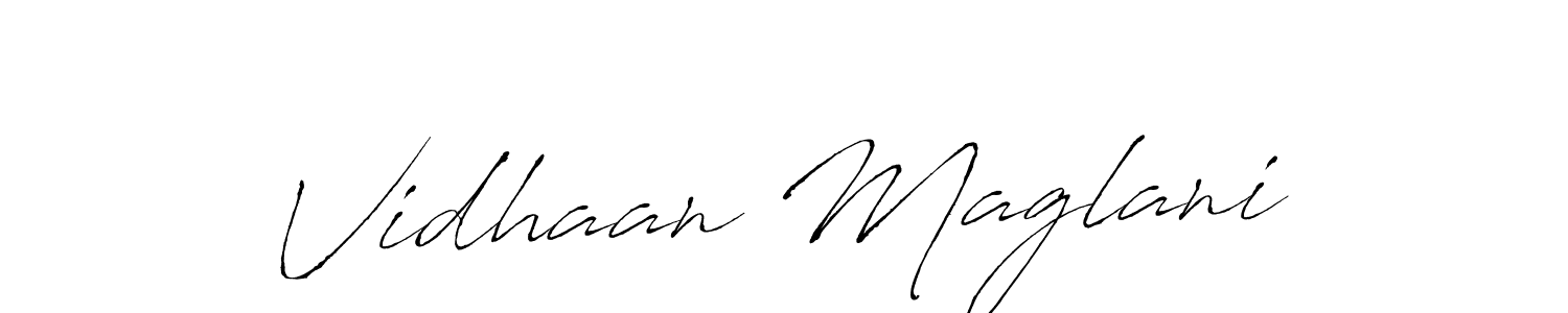 Antro_Vectra is a professional signature style that is perfect for those who want to add a touch of class to their signature. It is also a great choice for those who want to make their signature more unique. Get Vidhaan Maglani name to fancy signature for free. Vidhaan Maglani signature style 6 images and pictures png