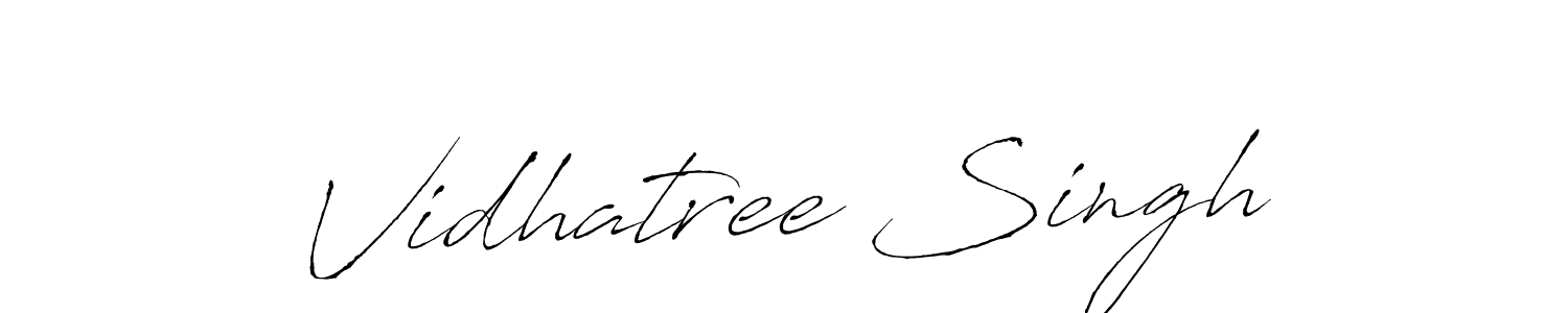 Make a beautiful signature design for name Vidhatree Singh. With this signature (Antro_Vectra) style, you can create a handwritten signature for free. Vidhatree Singh signature style 6 images and pictures png